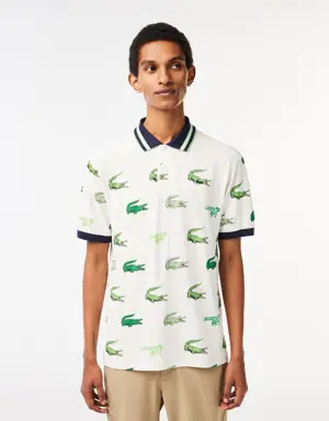 Lacoste Men’s Lacoste Golf Crocodile Print Polo Shirt