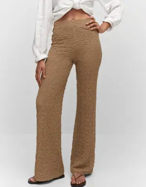 Textured wideleg pants 