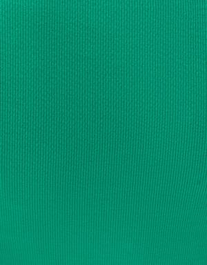 Yeşil Pamuklu Uzun Kollu Tişört