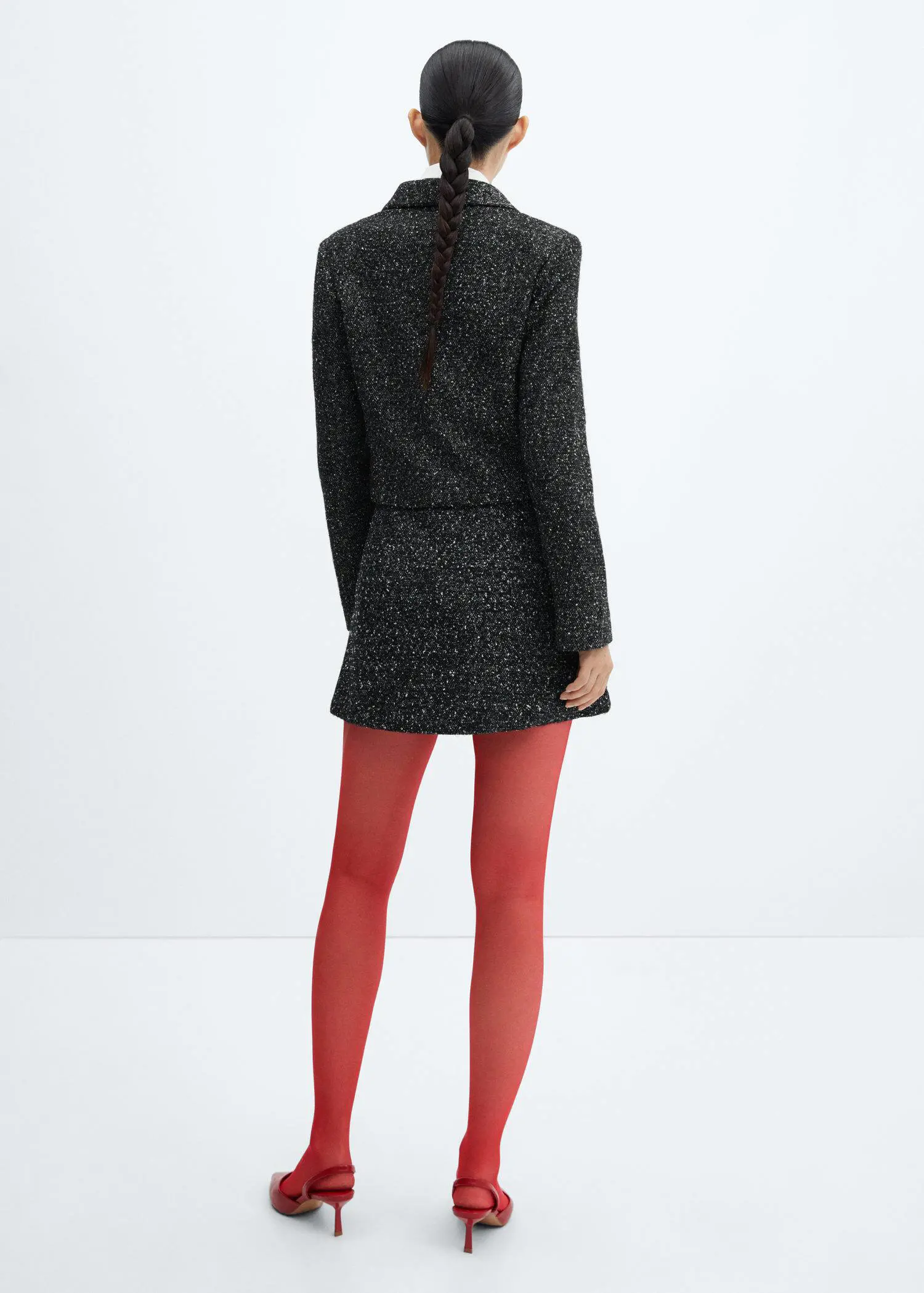 Mango Marbled tweed skirt. 3
