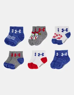 Boys' Infant-Toddler UA Essential Baseball 6-Pack Quarter Socks