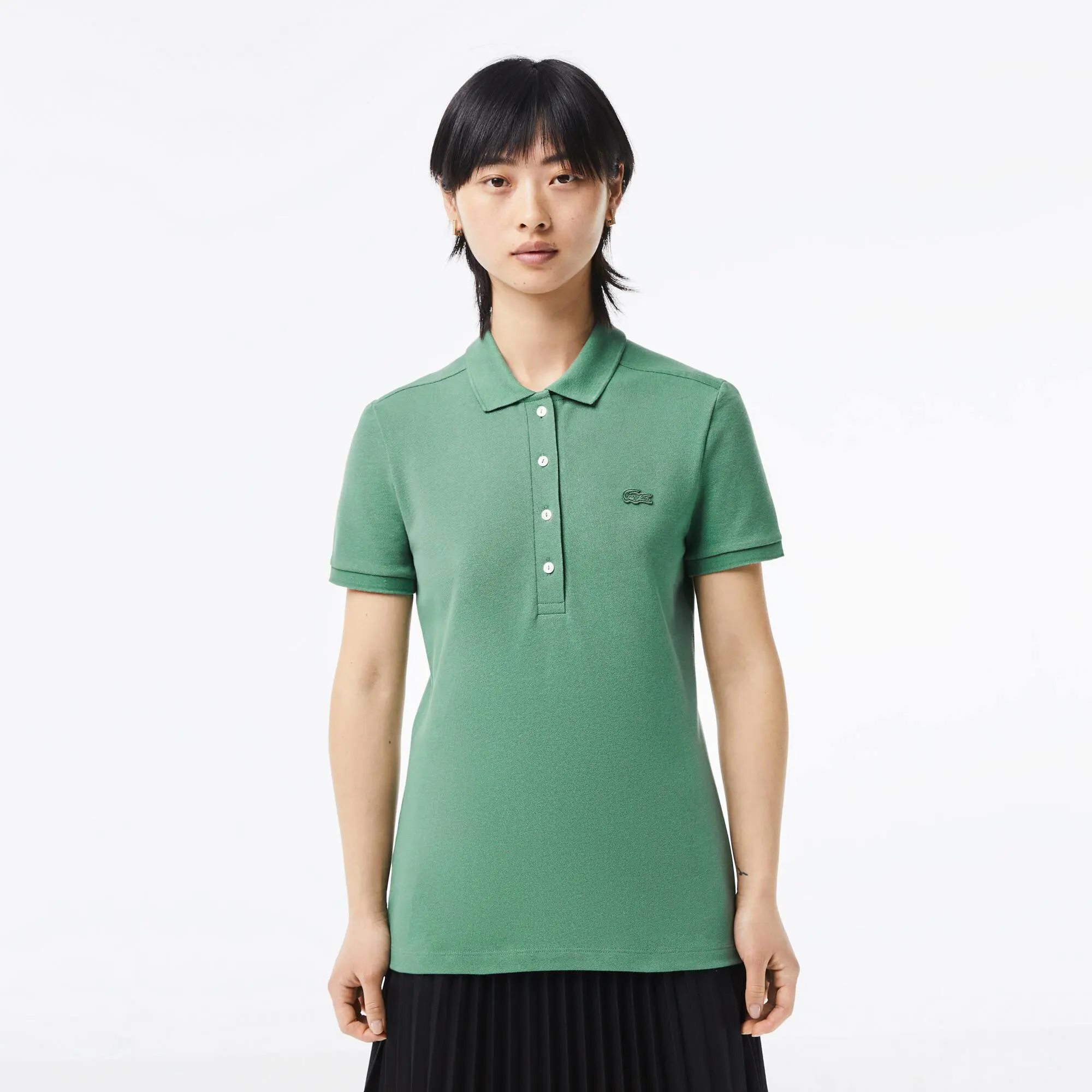 Lacoste Slim Fit Damen LACOSTE Poloshirt aus Stretch-Baumwoll-Piqué. 1