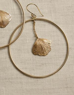 Feather Charm Hoop Earrings &#124 Aureus + Argent gold