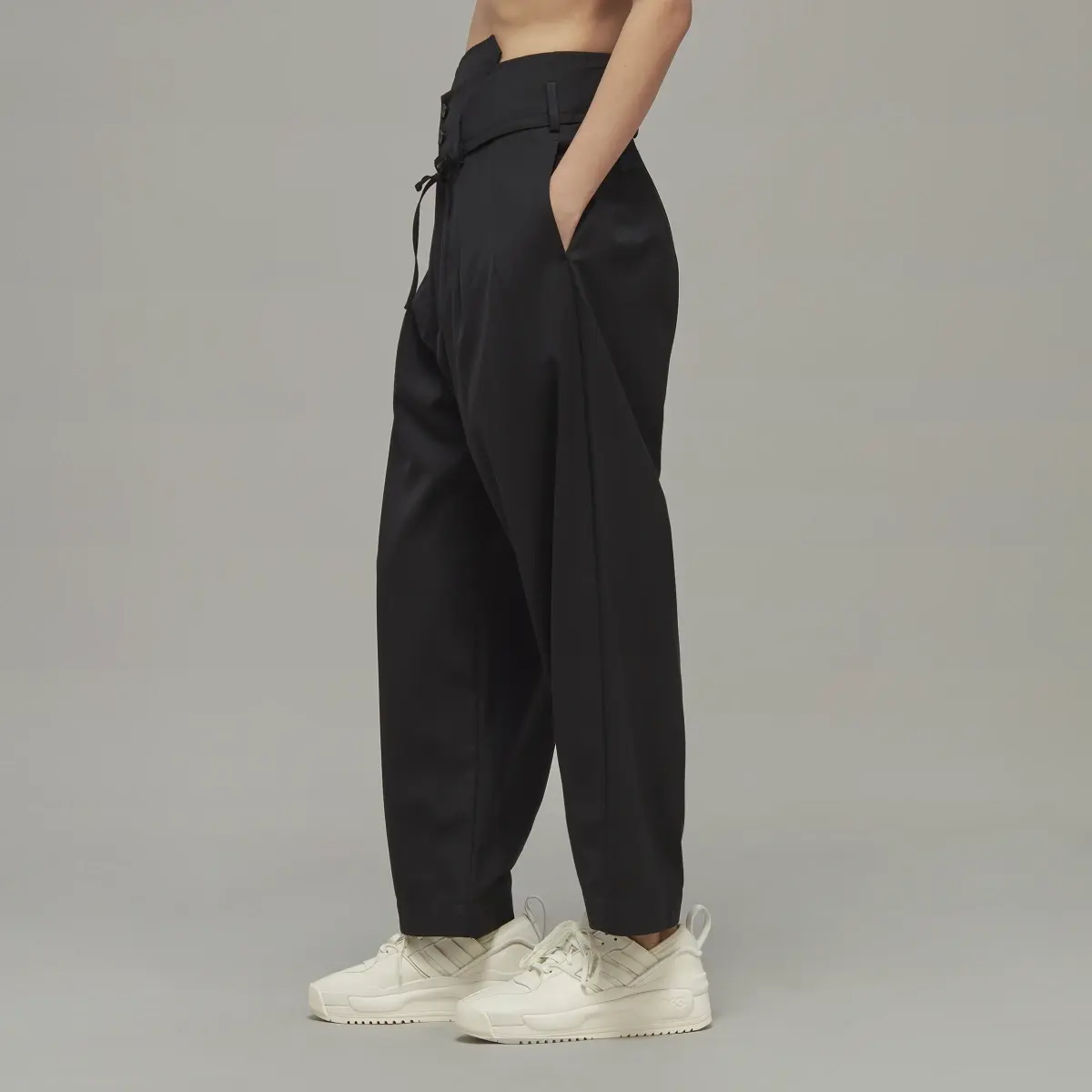 Adidas Y-3 Refined Wool Wide-Leg Pants. 2