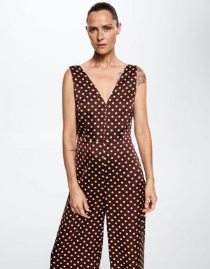 Polka-dot print jumpsuit