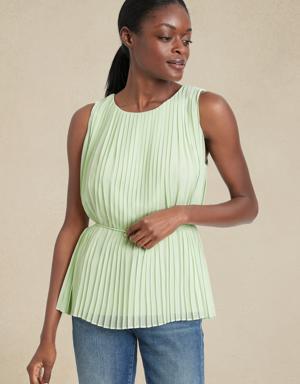 Petite Pleated Top green