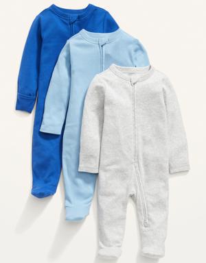 Old Navy Unisex 1-Way Zip Sleep & Play One-Piece 3-Pack for Baby blue