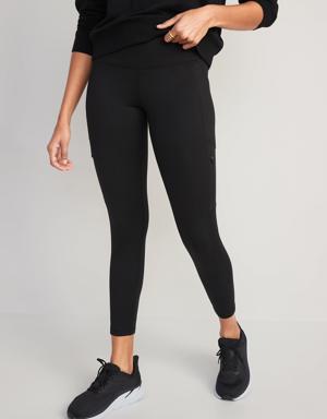 High-Waisted CozeCore Hybrid Zip-Pocket Leggings for Women black