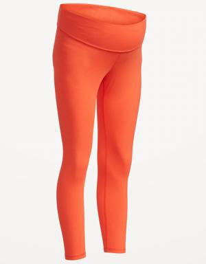 Maternity Rollover-Panel PowerChill 7/8-Length Leggings orange