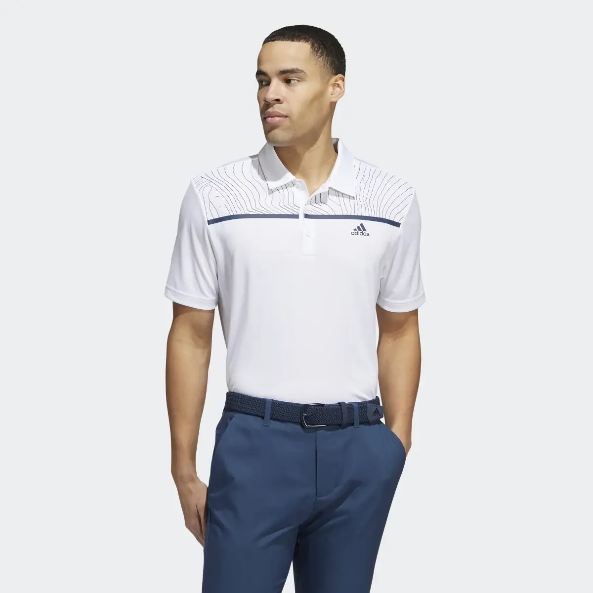 Adidas Core Chest-Print Golf Polo Shirt. 2