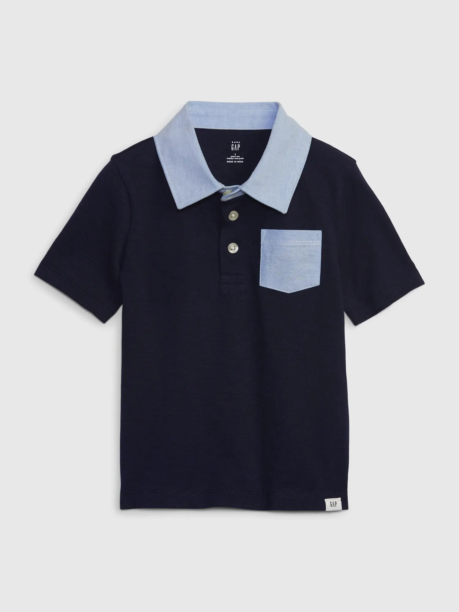 Gap Toddler Colorblock Polo Shirt blue. 1
