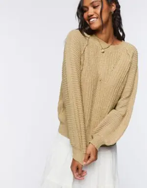 Forever 21 Relaxed Fit Raglan Sweater Khaki