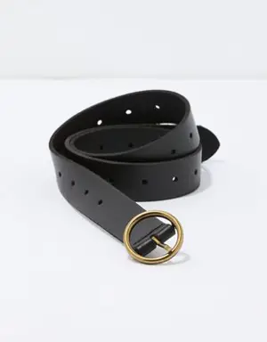 O Oval Buckle Leather Belt