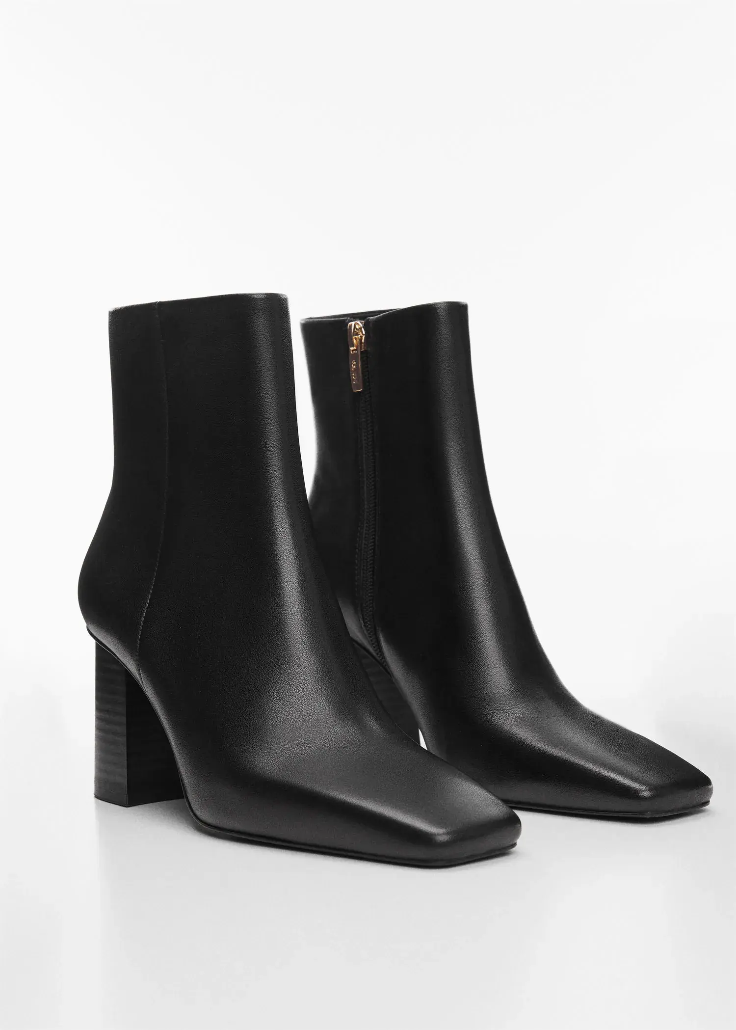 Mango Squared toe leather ankle boots. 2