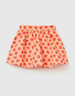 pink skirt with apple pattern