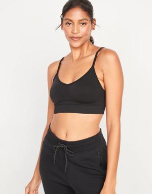 Old Navy Light Support Seamless Convertible Racerback Sports Bra for Women XS-4X black