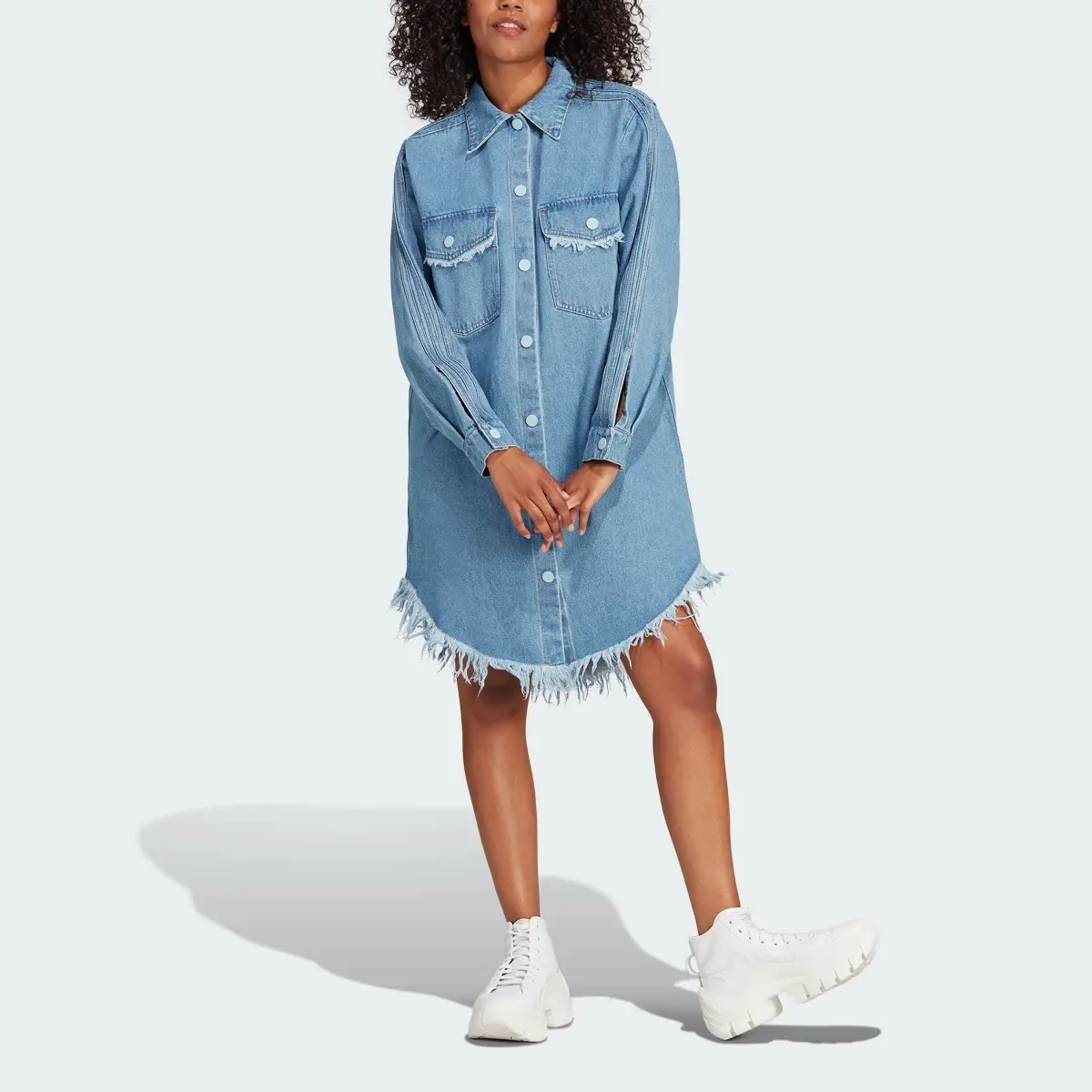 Adidas Originals x KSENIASCHNAIDER Fringed Shirt Dress. 1