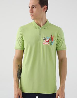 Tween Yeşil Nakışlı %100 Pamuk T-Shirt