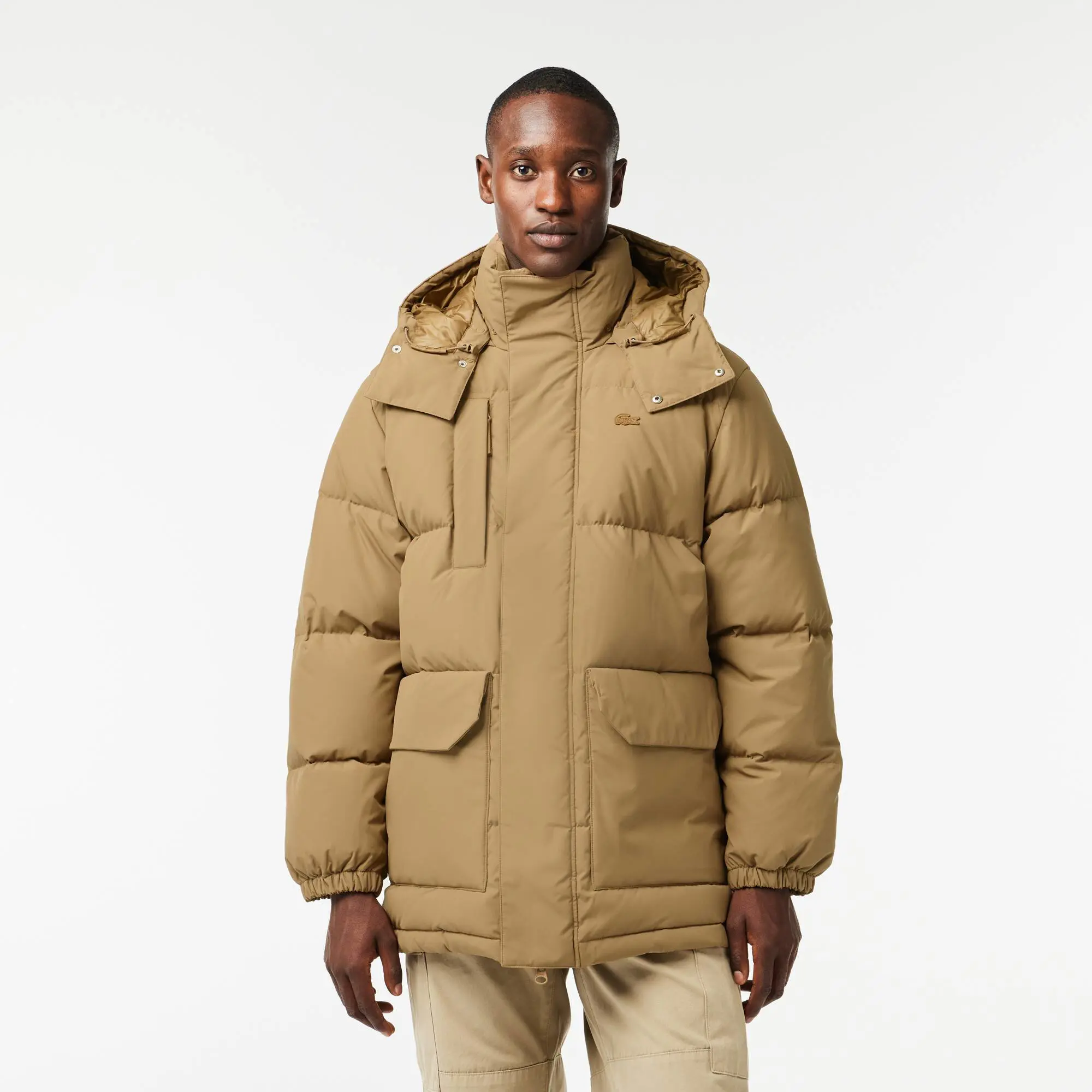 Hooded midi puffer jacket sale