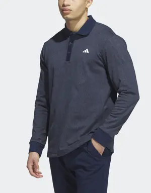 Essentials Heathered Long Sleeve Polo Shirt