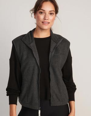 Old Navy Fleece Full-Zip Vest for Women gray
