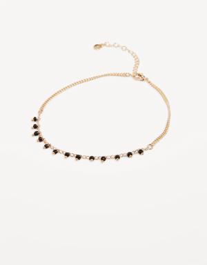 Gold-Plated Beaded Anklet for Women gold