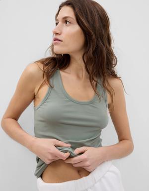 Gap Forever Favorite Rib Tank Top green