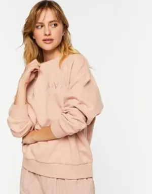 Forever 21 Milano Embroidered Pullover Blush