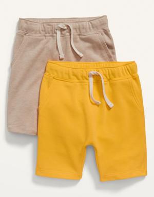 2-Pack Functional Drawstring U-Shaped Shorts for Toddler Boys yellow