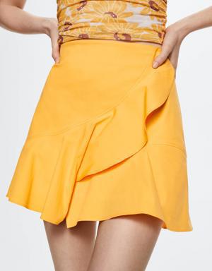 Ruffled cotton skirt