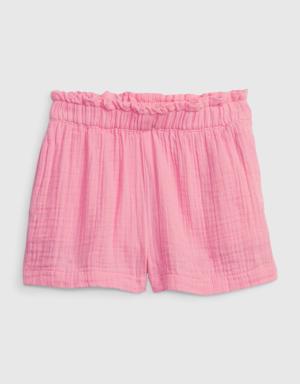Toddler Crinkle Gauze Pull-On Shorts pink
