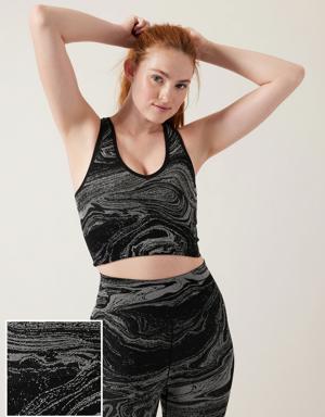 Aurora Seamless Shine Crop Rib Tank black