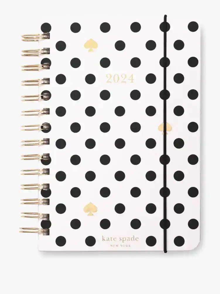 Kate Spade Polka Dot Cream 2024 12-Month Medium Planner. 1