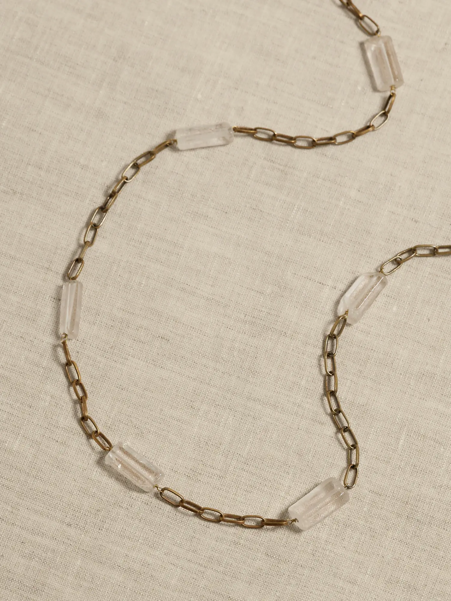 Banana Republic Kayla Crystal Long Chain Necklace &#124 Aureus + Argent clear. 1