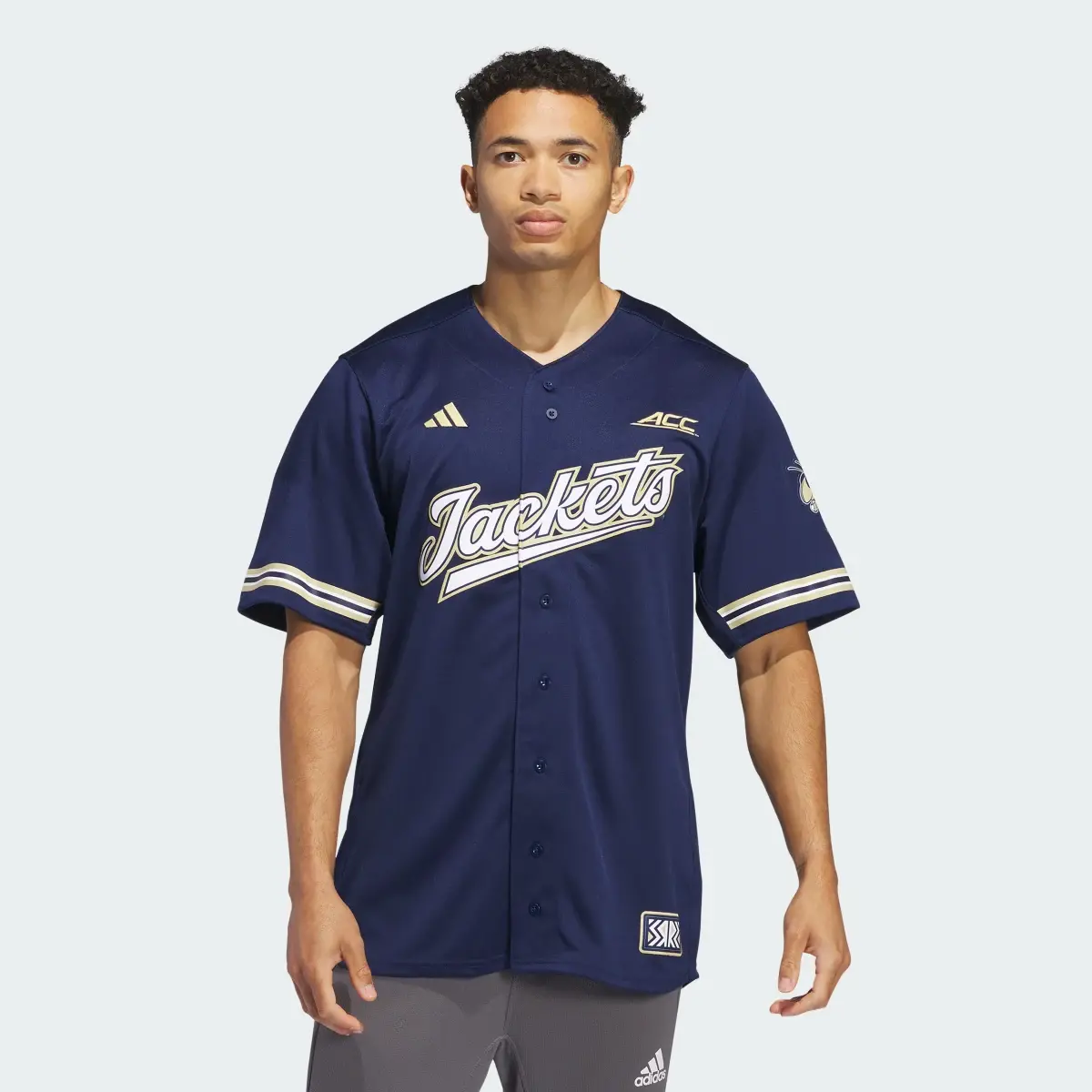 Adidas Georgia Tech Reverse Retro Replica Baseball Jersey. 2