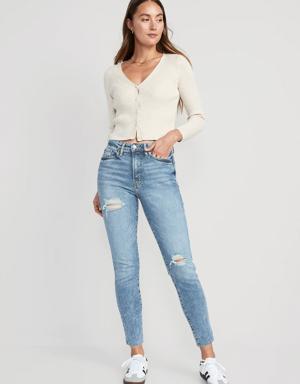 High-Waisted OG Straight Cut-Off Ankle Jeans for Women blue