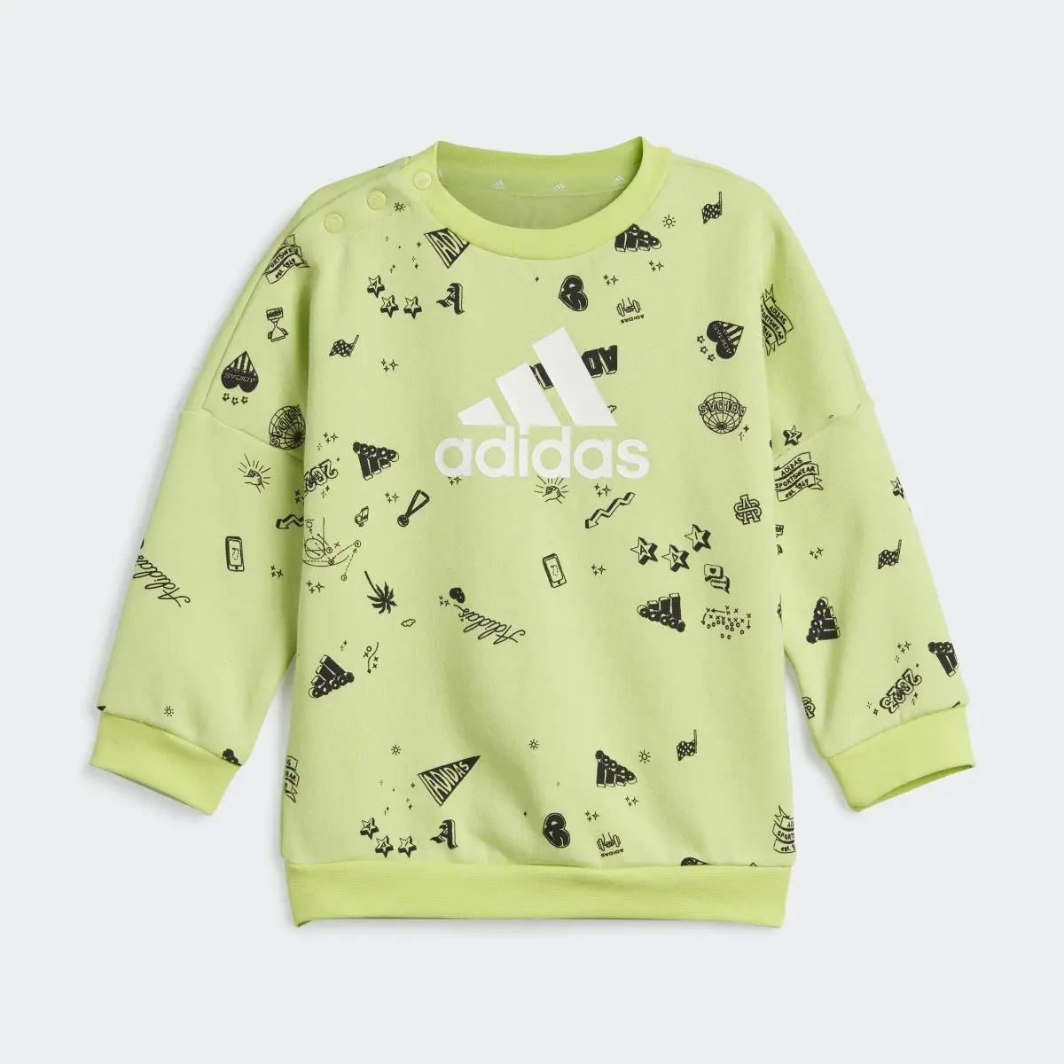 Adidas Brand Love Crew Sweatshirt Set Kids. 3