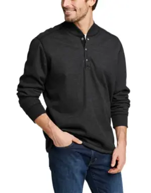 Men's Faux Shearling-Lined Thermal Henley