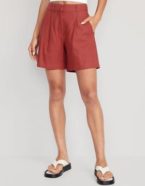 Extra High-Waisted Taylor Trouser Shorts for Women -- 6-inch inseam pink