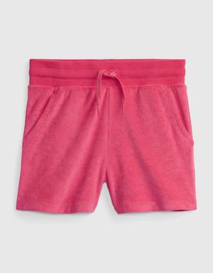 Gap Kids Towel Terry Shorts pink