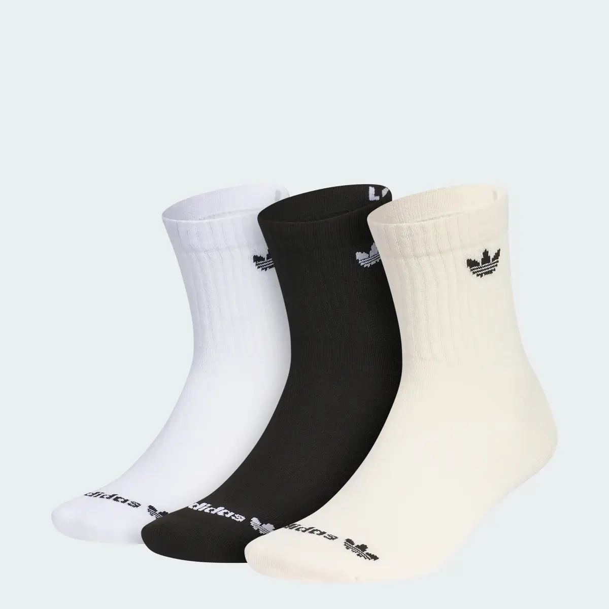 Adidas Originals Trefoil 2.0 3-Pack High Quarter Socks. 1