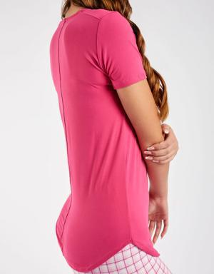 Fuchsia - Short Sleeve Tunic Top - XS
