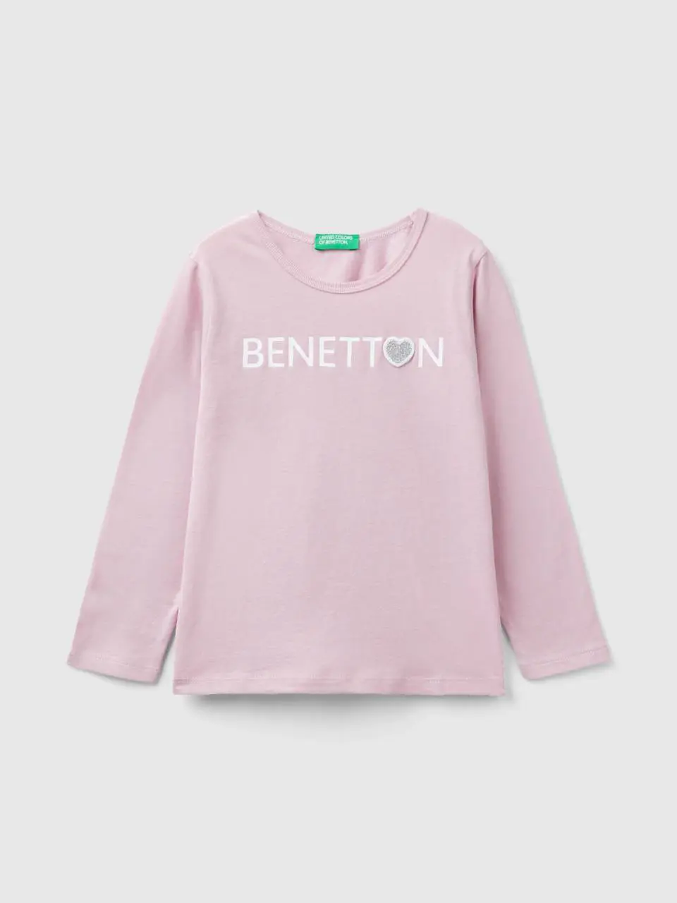 Benetton organic cotton t-shirt with glittery print. 1