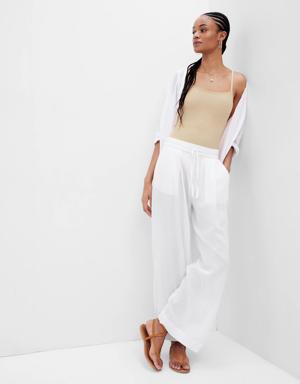 Airy Wide-Leg Pants white