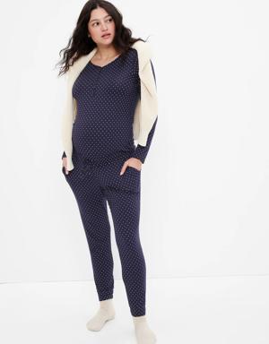 Gap Maternity Modal Henley PJ Set blue