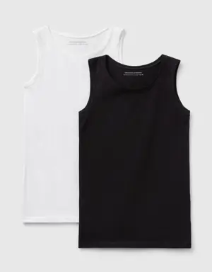 two tank tops in super stretch organic cotton