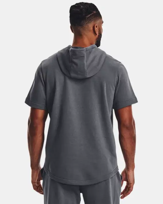 Under Armour Men's Project Rock Terry Short Sleeve Hoodie. 2