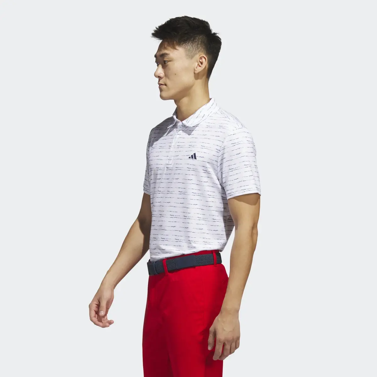 Adidas Stripe Zip Golf Polo Shirt. 3