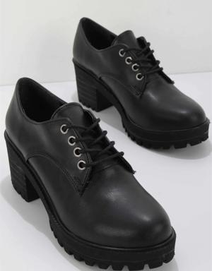 Siyah Kadın Oxford Ayakkabı K01688010609