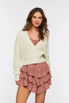 Forever 21 Forever 21 Chunky Knit Cardigan Sweater Cream. 2